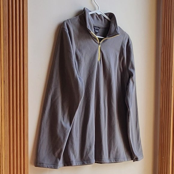 Eddie Bauer Gray Quarter Zip Fleece Pullover Size XL - Picture 3 of 15